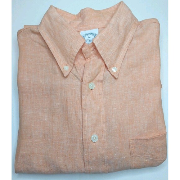 Brooks Brothers Mens Shirt Sz M Regent %100 Irish Linen Button Down Solid $148 - Picture 16 of 16